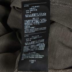 Pre Owned Tom Ford Grey Jersey V-Neck T-Shirt S