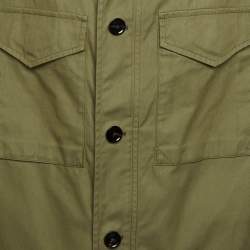 Pre Owned Tom Ford Sage Green Gabardine Zip-Up Enzyme Field Jacket XXXL