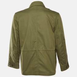 Pre Owned Tom Ford Sage Green Gabardine Zip-Up Enzyme Field Jacket XXXL