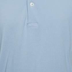 مملوكة مسبقًا Tom Ford Light Blue Cotton Pique Polo T-Shirt XXL