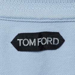 مملوكة مسبقًا Tom Ford Light Blue Cotton Pique Polo T-Shirt XXL