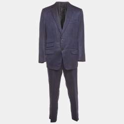 Pre Owned Tom Ford Navy Blue Wool Blend Single Breasted Suit XL