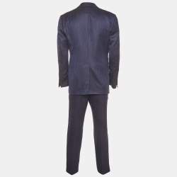 Pre Owned Tom Ford Navy Blue Wool Blend Single Breasted Suit XL