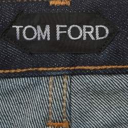 مملوكة مسبقًا Tom Ford Blue Denim Slim Fit Buttoned Jeans XXL/Waist 38" 