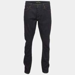 مملوكة مسبقًا Tom Ford Blue Denim Slim Fit Buttoned Jeans XXL/Waist 38" 