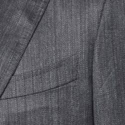 Pre Owned Tom Ford Grey Striped Wool Blend Single Breasted Blazer XL