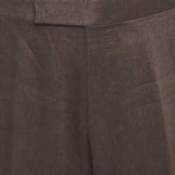 Pre Owned Tom Ford Charcoal Grey Linen Regular Fit Pants XL