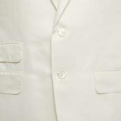 Pre Owned Tom Ford Off White Gabardine Single Breasted Blazer XL