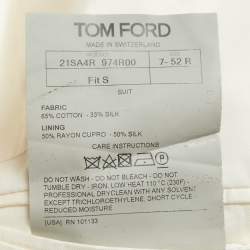 Pre Owned Tom Ford Off White Gabardine Single Breasted Blazer XL