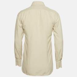 Pre Owned Tom Ford Beige Silk Blend Button Down Shirt S