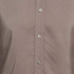 Pre Owned Tom Ford Grey Silk Button Down Camicia Shirt S