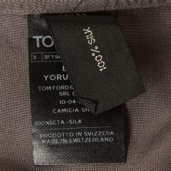 Pre Owned Tom Ford Grey Silk Button Down Camicia Shirt S