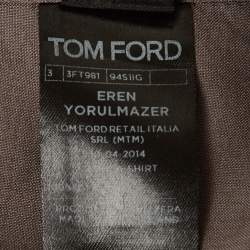 Pre Owned Tom Ford Grey Silk Button Down Camicia Shirt S
