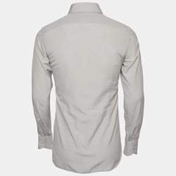 Pre Owned Tom Ford Grey Cotton Button Down Shirt S 