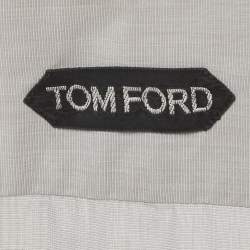 Pre Owned Tom Ford Grey Cotton Button Down Shirt S 