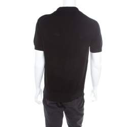 Pre Owned Tom Ford Black Tricot Knit Short Sleeve Polo T-Shirt XXL