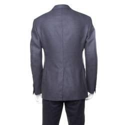 Pre Owned Tom Ford Grey Patterned Jacquard Mohair Blend Tailored Blazer L