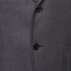 Pre Owned Tom Ford Grey Patterned Jacquard Mohair Blend Tailored Blazer L