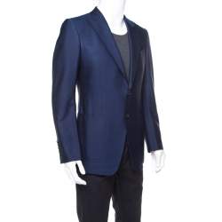 Pre Owned Tom Ford Royal Blue Silk Tailored Blazer M