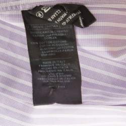 Pre Owned Tom Ford Purple and White Striped Cotton Long Sleeve Button Front Shirt L
