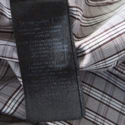 Pre Owned Tom Ford Brown and White Plaid Checked Cotton Long Sleeve Shirt M