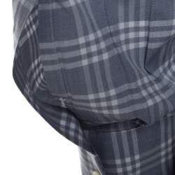 Pre Owned Tom Ford Blue and White Plaid Checked Cotton Long Sleeve Shirt M