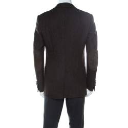 Pre Owned Tom Ford Brown Regular Fit Elbow Patch Wool Blazer L
