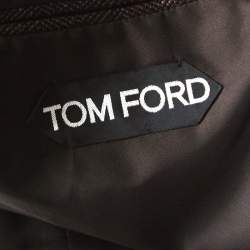 Pre Owned Tom Ford Brown Regular Fit Elbow Patch Wool Blazer L