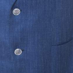 Pre Owned Tom Ford Blue Wool & Silk Blend Classic Fit Blazer L