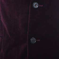 Carolina Herrera Burgundy Velvet Classic Fit Blazer L