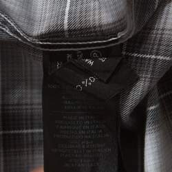 Pre Owned Tom Ford Grey Plaid Cotton Press Button Shirt XL
