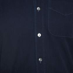 Pre Owned Tom Ford Indigo Blue Dark Wash Denim Classic Fit Shirt L