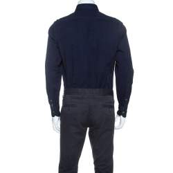 Pre Owned Tom Ford Indigo Blue Dark Wash Denim Classic Fit Shirt L