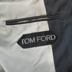 Tom Ford Grey Wool and Silk Blend Regular Fit Blazer L