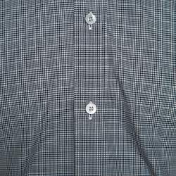 Tom Ford Monochrome Glen Check Cotton Front Button Shirt M