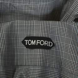 Tom Ford Monochrome Glen Check Cotton Front Button Shirt M