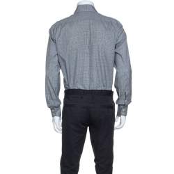Tom Ford Monochrome Glen Check Cotton Front Button Shirt M