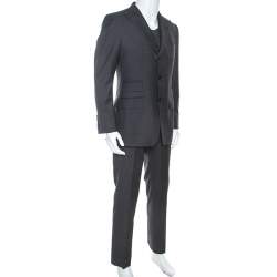 Tom Ford Grey Wool Three Piece Suit L