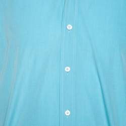 Pre Owned Tom Ford Turquoise Blue Pinpoint Cotton Classic Fit Shirt L