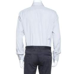 Pre Owned Tom Ford White & Grey Striped Cotton Button Front Shirt XXL