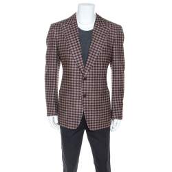 Tom Ford Brown Checked Wool Blazer XL