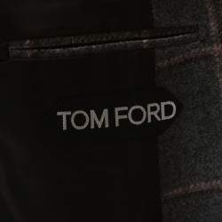 Tom Ford Grey Checked Wool Silk Blend Blazer XL