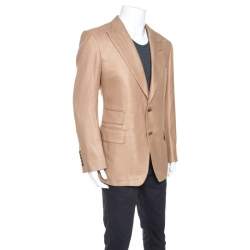 Pre Owned Tom Ford Beige Silk Cashmere Blend Blazer XL