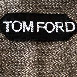 Pre Owned Tom Ford Brown Herringbone Cotton Long Sleeve Shirt XL