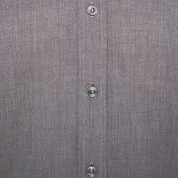 Pre Owned Tom Ford Brown Herringbone Cotton Long Sleeve Shirt XL