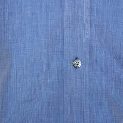 Pre Owned Tom Ford Dark Blue Chambray Cotton Long Sleeve Shirt M