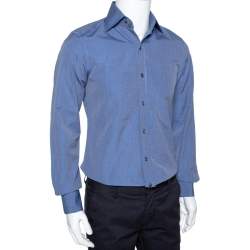 Pre Owned Tom Ford Dark Blue Chambray Cotton Long Sleeve Shirt M