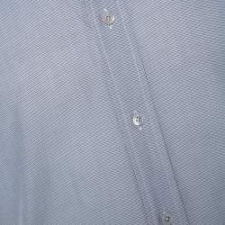 Tom Ford Grey Textured Cotton Button Front Long Sleeve Shirt M