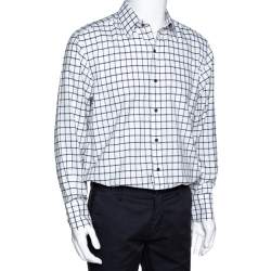 Pre Owned Tom Ford Black & White Checked Cotton Long Sleeve Shirt XL