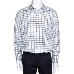 Pre Owned Tom Ford Black & White Checked Cotton Long Sleeve Shirt XL